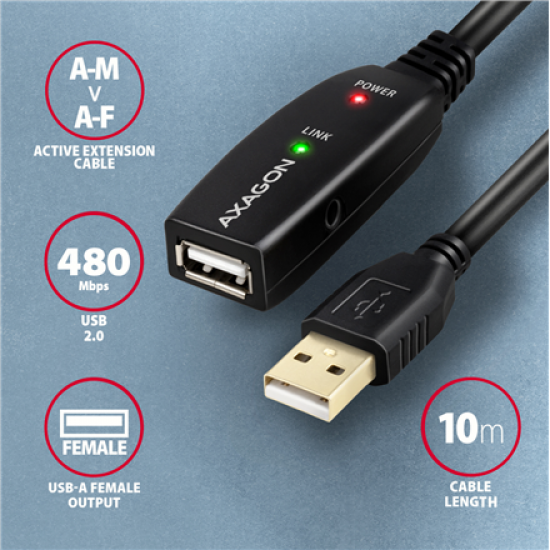 AXAGON USB Repeater Cable | ADR-210 | USB Type-A to USB Type-A