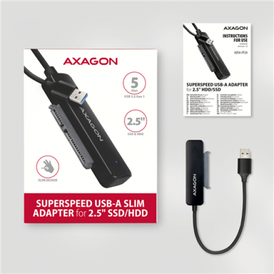 AXAGON USB-A 5Gbps SLIM adapter for 2.5