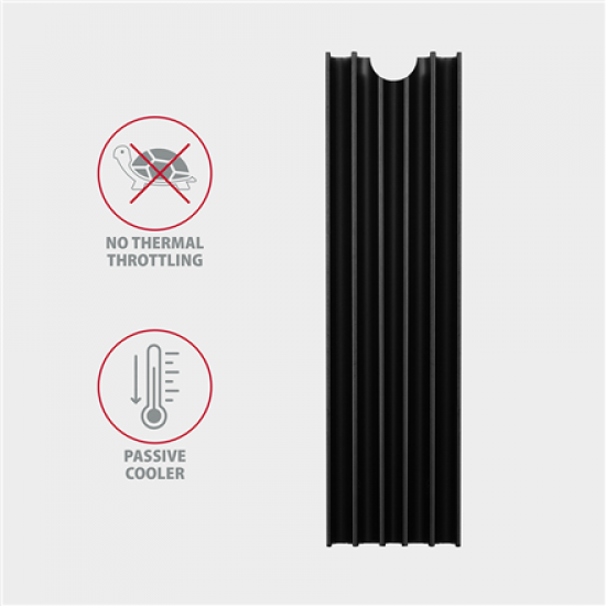 AXAGON Passive aluminum heatsink for all M.2 SSDs, size 2280, high 10 mm | CLR-M2L10