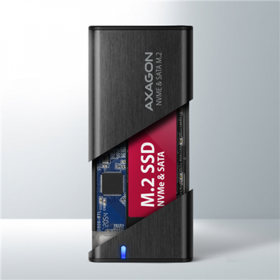 AXAGON External USB-C 3.2 Gen 2 metal box for M.2 NVMe & SATA SSD disks | EEM2-SB2
