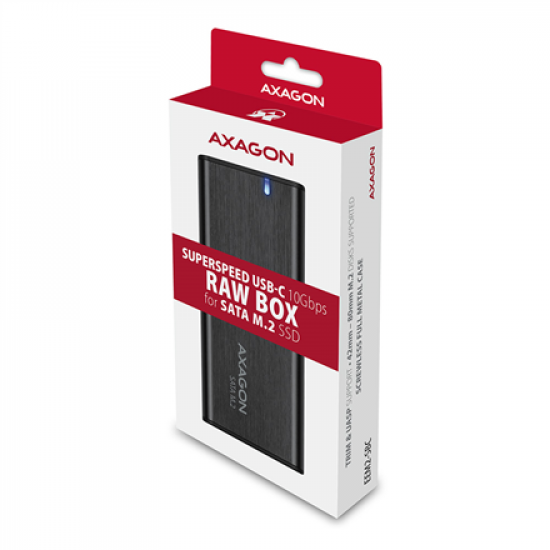 AXAGON External USB-C 3.2 Gen 2 metal box for M.2 SATA SSD disks | EEM2-SBC