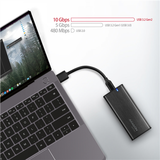 AXAGON External USB-C 3.2 Gen 2 metal box for M.2 SATA SSD disks | EEM2-SBC