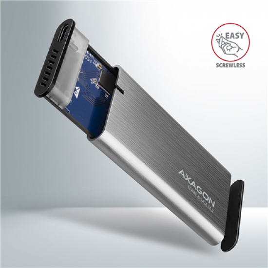 AXAGON External USB-C 3.2 Gen 2 metal box for M.2 NVMe & SATA SSD disks | EEM2-SG2