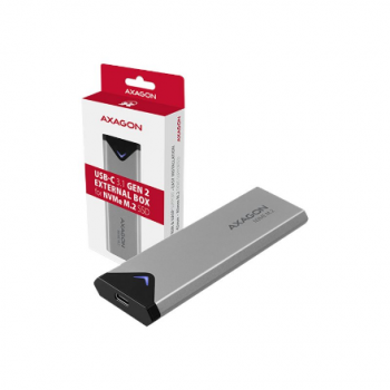AXAGON External SuperSpeed+ USB-C metal box for M.2 NVMe SSD disks having sizes of up 42 to 80 mm | EEM2-UG2