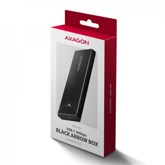 AXAGON External USB-C 10Gbps metal box for M.2 NVMe SSD disks | EEM2-UB2