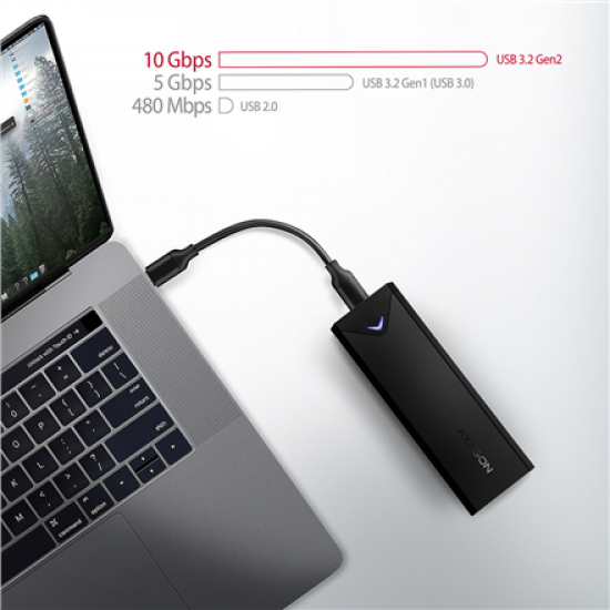 AXAGON External USB-C 10Gbps metal box for M.2 NVMe SSD disks | EEM2-UB2