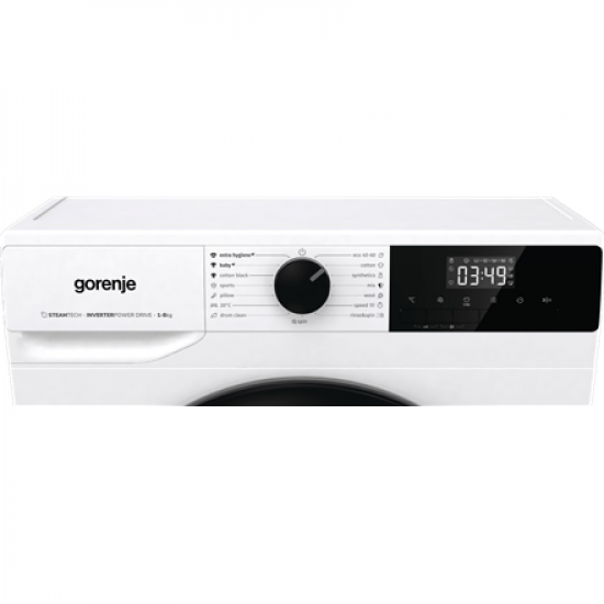 Gorenje | Washing Machine | W11NHPI84AS | Energy efficiency class A | Front loading | Washing capacity 8 kg | 1400 RPM | Depth 54 cm | Width 60 cm | Display | LED | Steam function | White