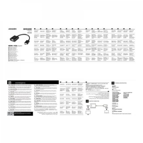 AXAGON | RVH-VGN, HDMI - VGA Reduction Adapter | 0.15 m