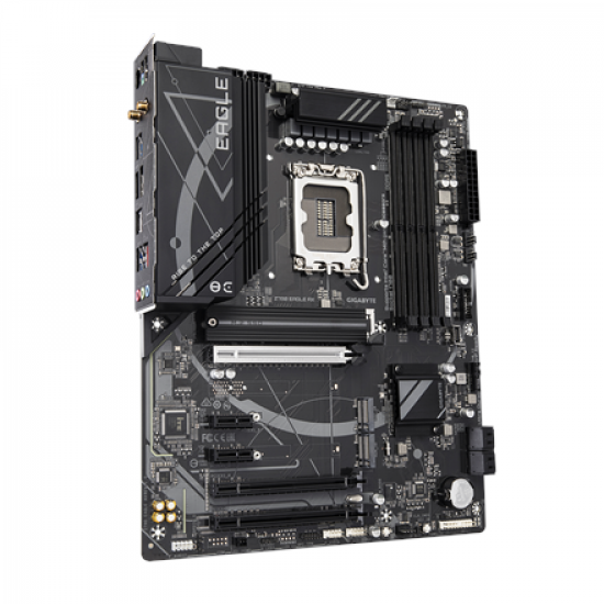 Gigabyte Z790 EAGLE AX | Processor family Intel | Processor socket LGA1700 | DDR5 DIMM | Supported hard disk drive interfaces SATA, M.2 | Number of SATA connectors 4