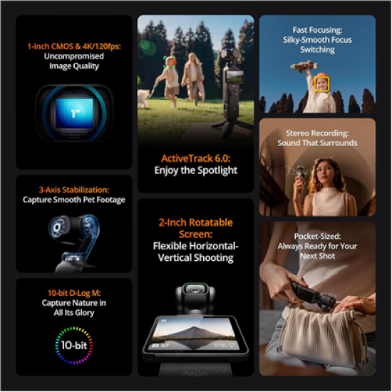 DJI | Action Camera Osmo Pocket 3 Creator Combo | Black | Touchscreen