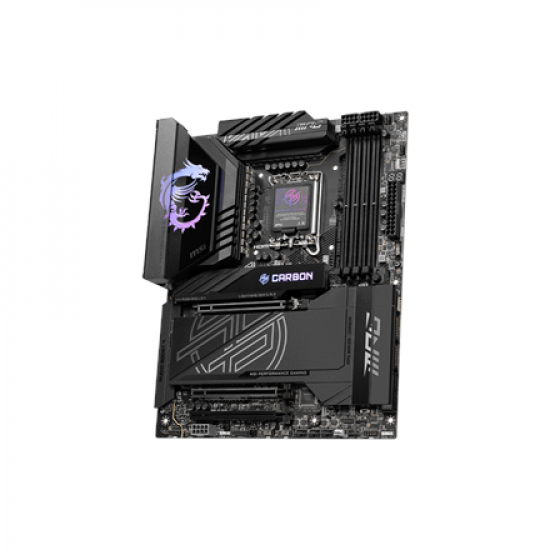 MSI MPG Z890 CARBON WIFI | Processor family Intel | Processor socket LGA1851 | Supported hard disk drive interfaces SATA, M.2 | Number of SATA connectors 4