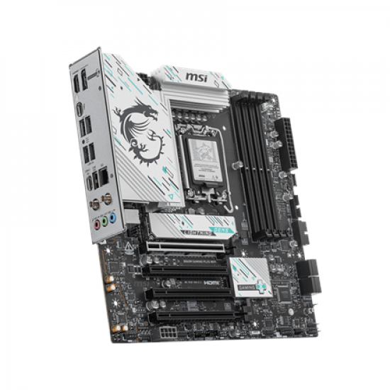 MSI B860M GAMING PLUS WIFI | Processor family Intel | Processor socket LGA1851 | DDR5 | Supported hard disk drive interfaces SATA, M.2 | Number of SATA connectors 4