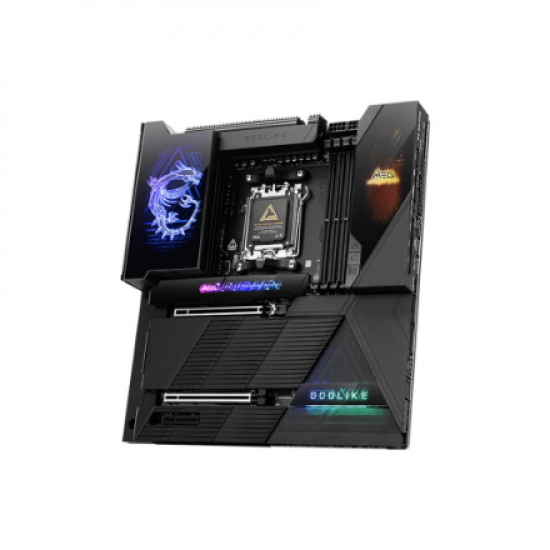 MSI MEG X870E GODLIKE | Processor family AMD | Processor socket AM5 | Supported hard disk drive interfaces SATA, M.2 | Number of SATA connectors 4