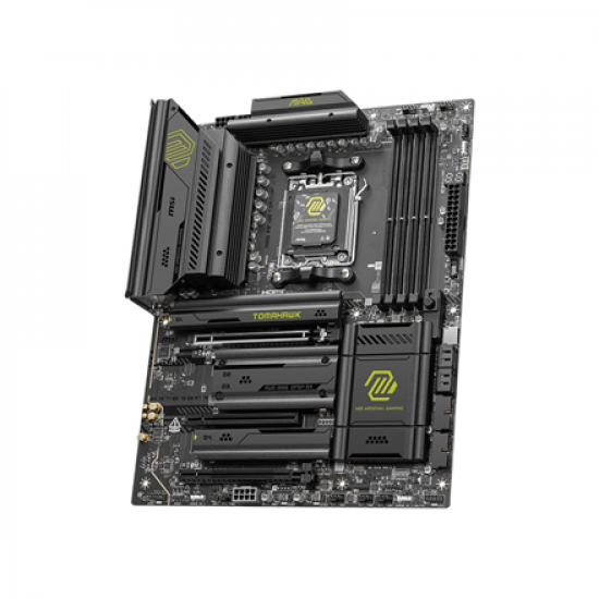 MSI MAG X870E TOMAHAWK WIFI | Processor family AMD | Processor socket AM5 | DDR5 | Supported hard disk drive interfaces SATA, M.2 | Number of SATA connectors 4