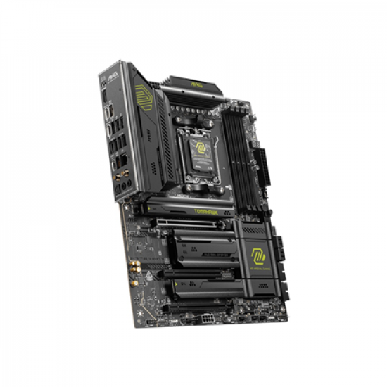 MSI MAG X870E TOMAHAWK WIFI | Processor family AMD | Processor socket AM5 | DDR5 | Supported hard disk drive interfaces SATA, M.2 | Number of SATA connectors 4