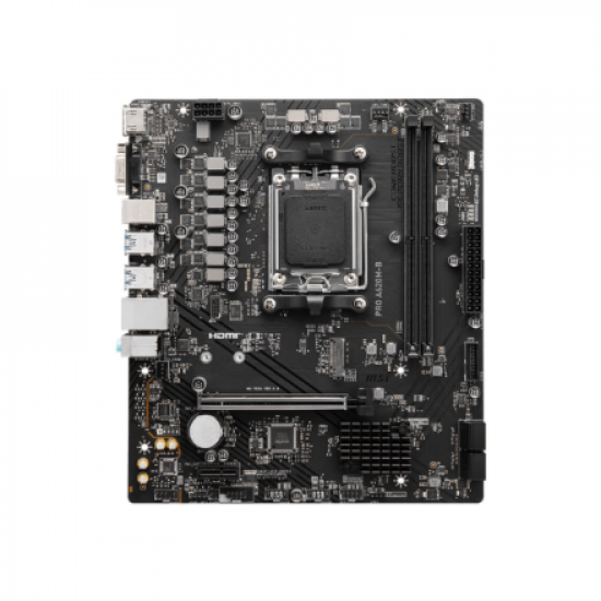 MSI PRO A620M-B | Processor family AMD | Processor socket AM5 | DDR5 | Supported hard disk drive interfaces SATA, M.2 | Number of SATA connectors 4