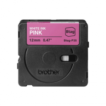 Brother BTAG-P35 | White on Pink | Btag