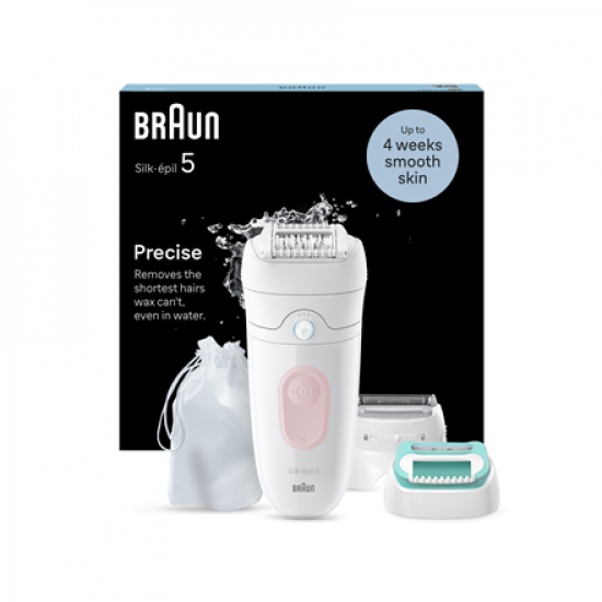 Braun | Epilator | SE5-050 Silk-épil 5 | Operating time (max) 40 min | Number of power levels 1 | Wet & Dry | White