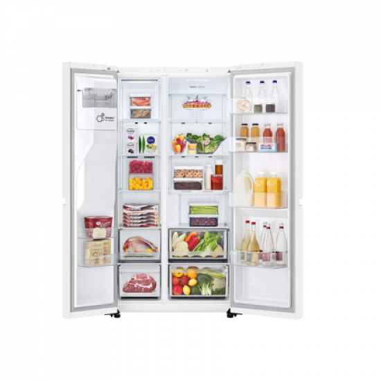LG Refrigerator | GSLC40SWPE | Energy efficiency class E | Free standing | Side by side | Height 179 cm | Fridge net capacity 417 L | Freezer net capacity 221 L | Display | 36 dB | White