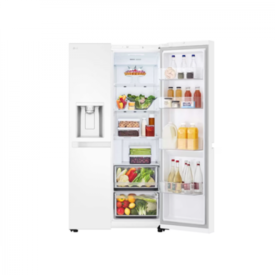 LG Refrigerator | GSLC40SWPE | Energy efficiency class E | Free standing | Side by side | Height 179 cm | Fridge net capacity 417 L | Freezer net capacity 221 L | Display | 36 dB | White