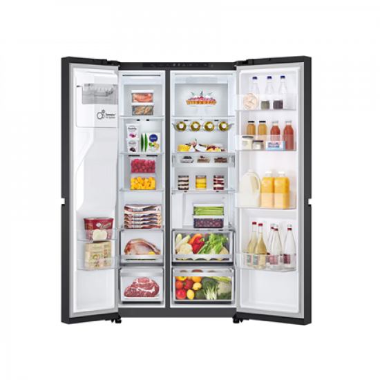 LG Refrigerator | GSLC41EPPE | Energy efficiency class E | Free standing | Side by side | Height 179 cm | Fridge net capacity 420 L | Freezer net capacity 221 L | Display | 36 dB | Black