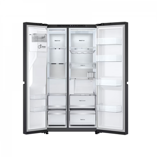 LG Refrigerator | GSLC41EPPE | Energy efficiency class E | Free standing | Side by side | Height 179 cm | Fridge net capacity 420 L | Freezer net capacity 221 L | Display | 36 dB | Black