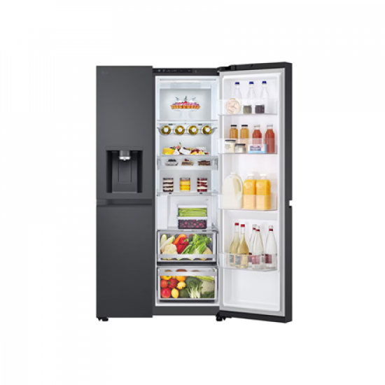 LG Refrigerator | GSLC41EPPE | Energy efficiency class E | Free standing | Side by side | Height 179 cm | Fridge net capacity 420 L | Freezer net capacity 221 L | Display | 36 dB | Black