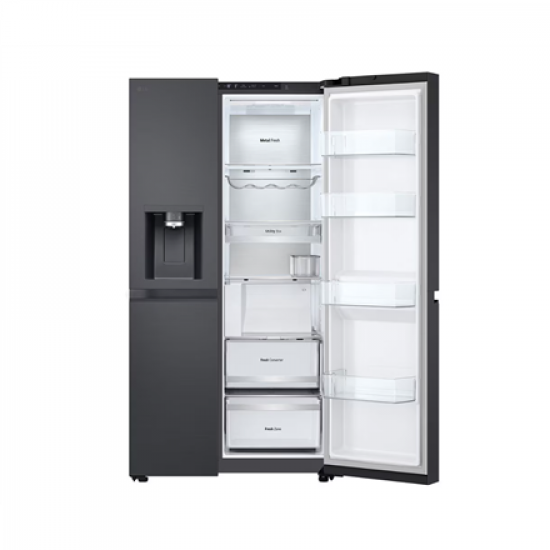 LG Refrigerator | GSLC41EPPE | Energy efficiency class E | Free standing | Side by side | Height 179 cm | Fridge net capacity 420 L | Freezer net capacity 221 L | Display | 36 dB | Black