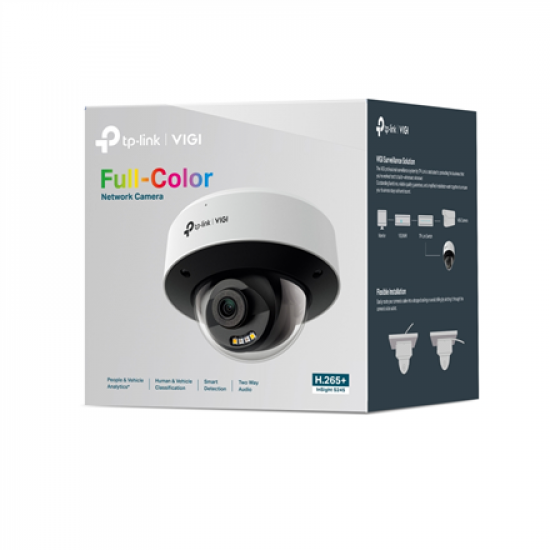 TP-LINK | VIGI 4MP Full-Color Dome Network Camera | InSight S245 (2.8mm) | Dome | 4 MP | 2.8 mm /F1.6 | Power over Ethernet (PoE) | IP67 | H.265+ | Micro SD, Max. 512 GB | Yes