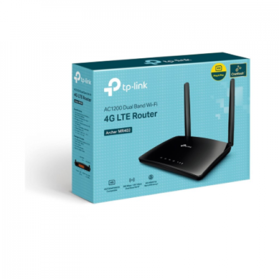 TP-LINK AC1200 Wireless Dual Band 4G LTE Router | Archer MR402 | 802.11ac | 10/100 Mbit/s | Mesh Support No | MU-MiMO No | No mobile broadband