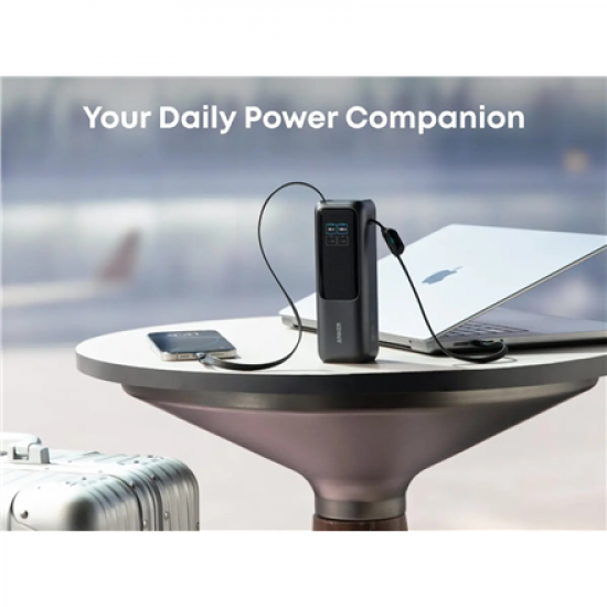 Anker Zolo Powerbank | A1695H11 | 25000 mAh | Built-In USB-C and Retractable Cable) | Grey