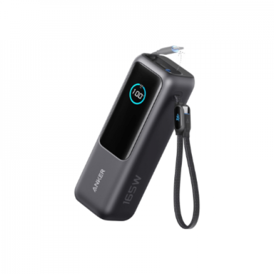 Anker Zolo Powerbank | A1695H11 | 25000 mAh | Built-In USB-C and Retractable Cable) | Grey