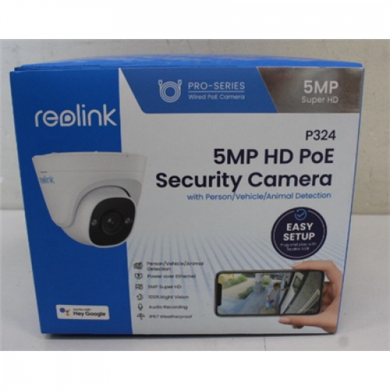 SALE OUT. Reolink | IP Camera with Accurate Person and Vehicle | P324 | 18 month(s) | Dome | 5 MP | 2.8 mm | IP66 | H.264 | Micro SD, Max. 256 GB | DEMO