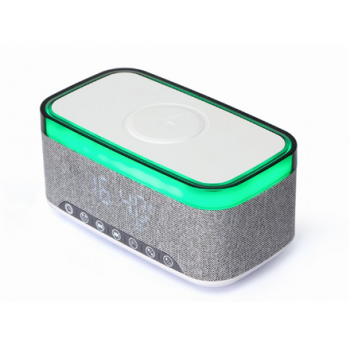 Gembird Digital Alarm Clock with Speaker and Charging Function | DAC-SPKBT-QC15-GR | Bluetooth | Wireless connection
