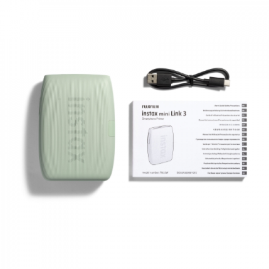 Fujifilm | instax mini Link 3 | Colour | ZINK Zero-Ink | Photo Printer | Sage Green