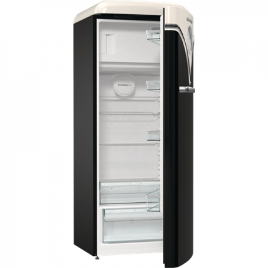 Gorenje Retro Refrigerator | OBRB615DBK | Energy efficiency class D | Free standing | Larder | Height 152.5 cm | Fridge net capacity 225 L | Freezer net capacity 22 L | 38 dB | Black