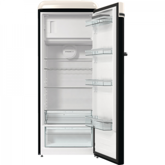 Gorenje Retro Refrigerator | OBRB615DBK | Energy efficiency class D | Free standing | Larder | Height 152.5 cm | Fridge net capacity 225 L | Freezer net capacity 22 L | 38 dB | Black