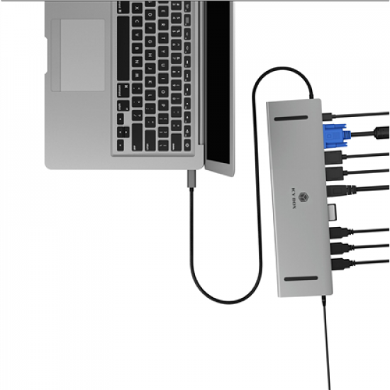 Raidsonic Docking Station | IB-DK2106a-CPD | Ethernet LAN (RJ-45) ports 1 | VGA (D-Sub) ports quantity 1 | HDMI ports quantity 2