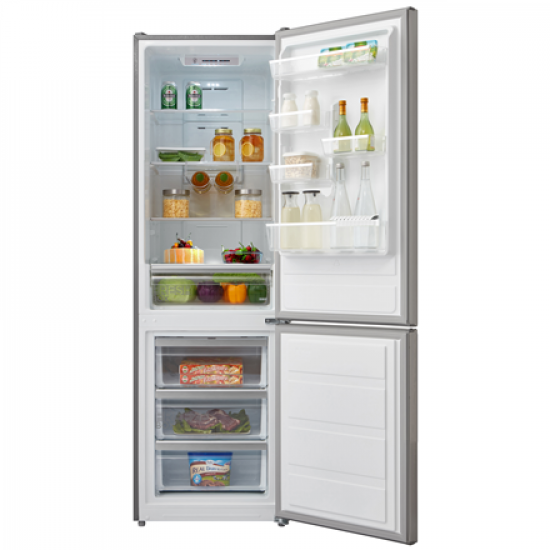 Midea Refrigerator | MDRB424FGE02I | Energy efficiency class E | Free standing | Combi | Height 188 cm | No Frost system | Fridge net capacity 224 L | Freezer net capacity 86 L | 42 dB | Grey