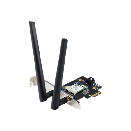 Asus WiFi 7 PCI-E Adapter with 2 external antennas | PCE-BE6500 | 802.11be | Mesh Support No | MU-MiMO No | No mobile broadband