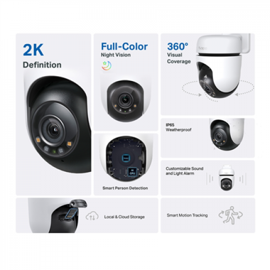 TP-LINK | Pan/Tilt Security Wi-Fi Camera | Tapo C510W | Dome | 3 MP | 3.9mm | IP65 | H.264 | MicroSD, up to 512 GB