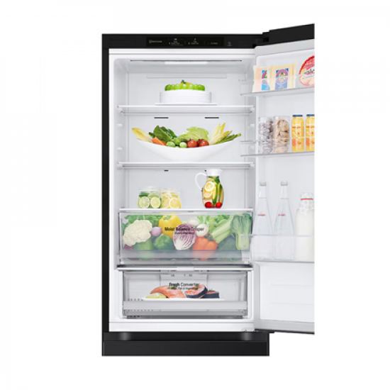 LG Refrigerator | GBV3100EEP | Energy efficiency class E | Free standing | Combi | Height 186 cm | No Frost system | Fridge net capacity 234 L | Freezer net capacity 110 L | Display | 35 dB | Dark Graphite