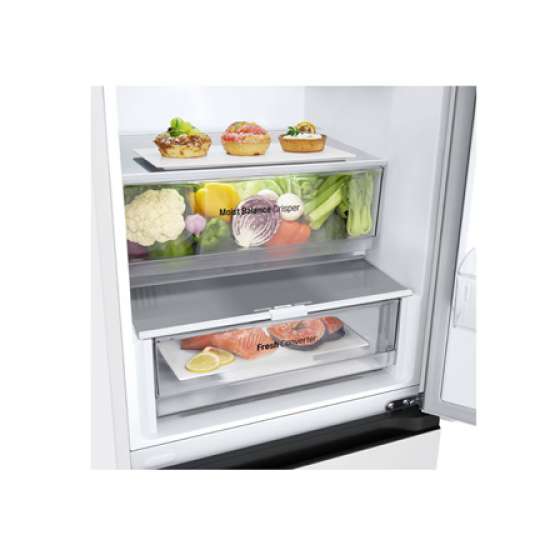 LG Refrigerator | GBV3100ESW | Energy efficiency class E | Free standing | Combi | Height 186 cm | No Frost system | Fridge net capacity 234 L | Freezer net capacity 110 L | Display | 35 dB | White