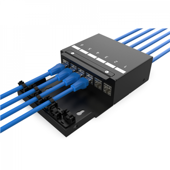Digitus Consolidation point box, 6-port Keystone modules with intelligent cable manager | DN-93708-6