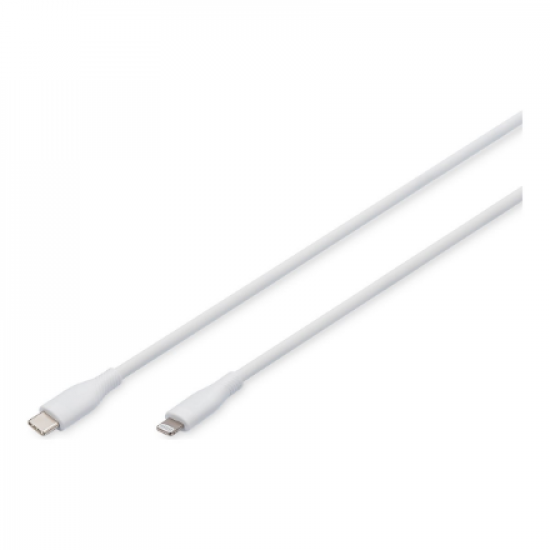Digitus Lightning silicone connection cable, USB-C - Lightning, 1m | AK-600110-010-W