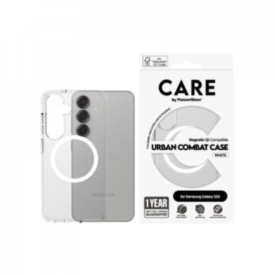 CARE Back protection | Samsung | Galaxy S25 | Recycled plastic | White