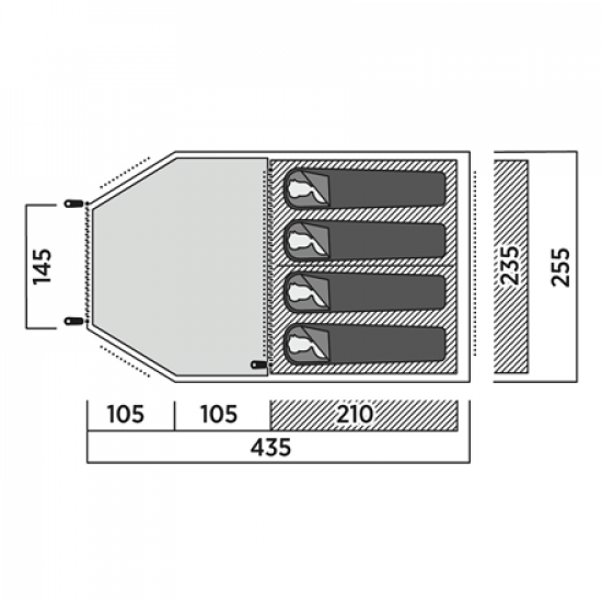 Easy Camp Family tent | Hidra 4 | 4 person(s) | Green