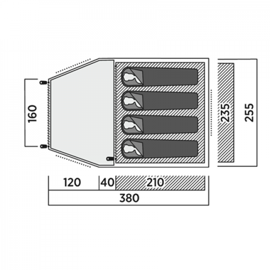Easy Camp Family tent | Kinn 4 | 4 person(s) | Green