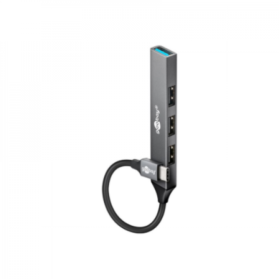 Goobay Slim 4-Port USB Hub, USB-C to USB-A, 5 Gbit/s | 74457