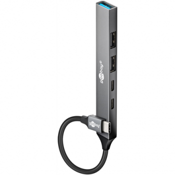 Goobay Slim 5-Port USB Hub, USB-C to USB-C/USB-A, 5 Gbit/s | 74460